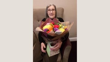Husband sends anniversary flowers for wife at Glenrothes care home